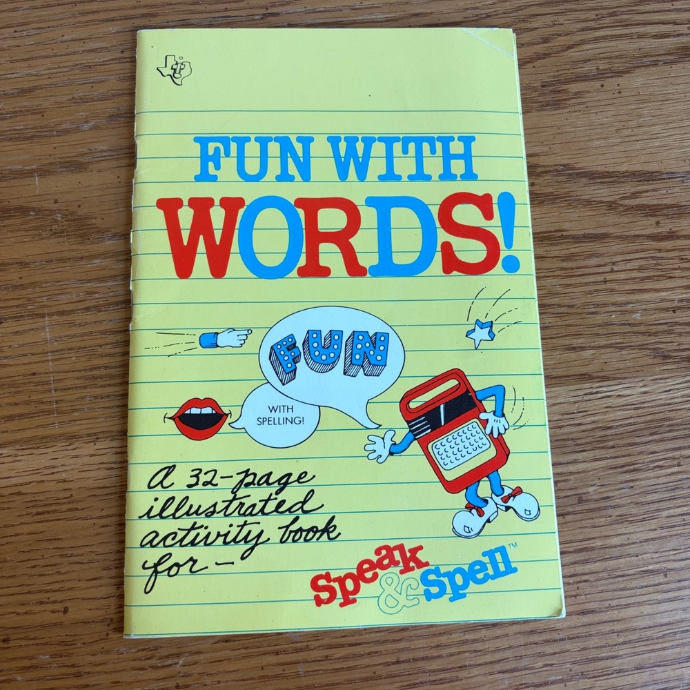Vintage 1980 Texas Instruments Speak & Spell Fun With Words Activity Book